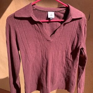 CAbi Deep Burgundy Knit Top